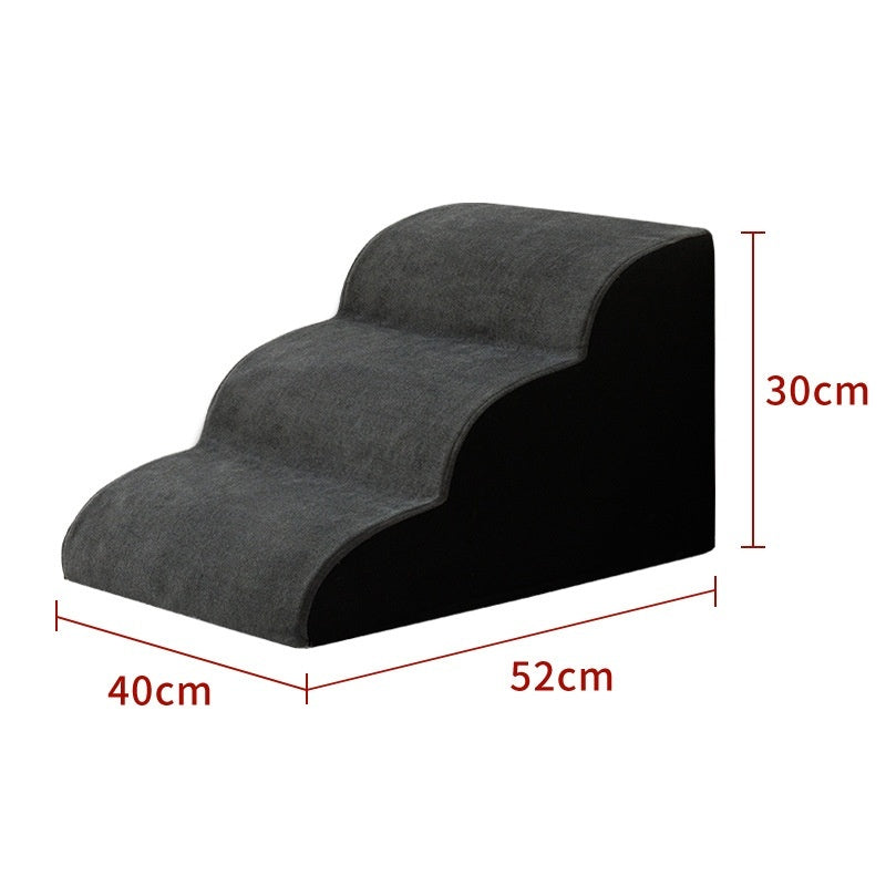 HKM-2937021 Wooden Pet Stairs for Dogs - Removable and Washable Bed Steps