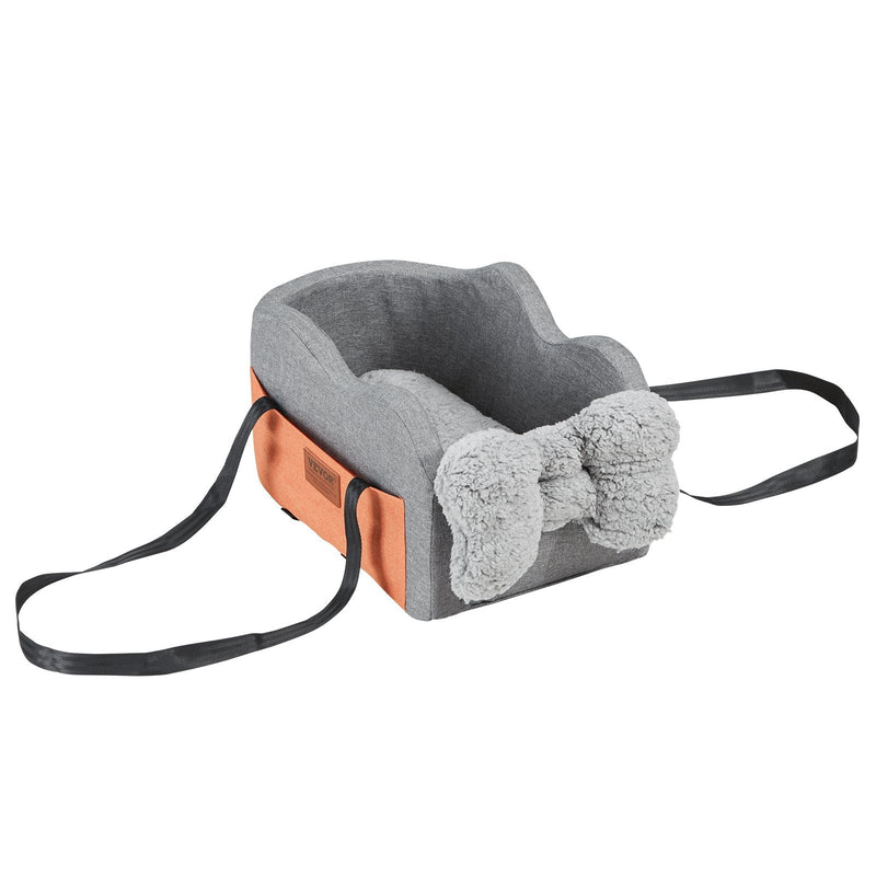 HKM-2937661 Center Console Dog Booster Seat for Small Dogs up to 8 lbs - Waterproof with Safety Strap and Plush Pad