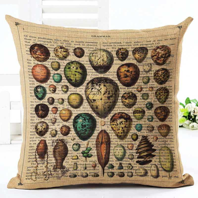 HKM-293779 Cartoon Ocean-Themed Pillow Cover, 45x45 cm, Cotton with PP Cotton Filling
