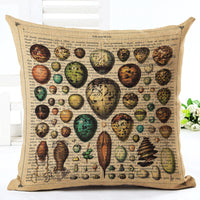 HKM-293779 Cartoon Ocean-Themed Pillow Cover, 45x45 cm, Cotton with PP Cotton Filling