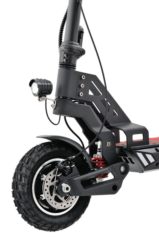 HKM-293907 10 Inch Dual Motor Electric Scooter with 30-50 Km/h Speed and 30-40 KM Range, Foldable Design, Available in Red and Blue
