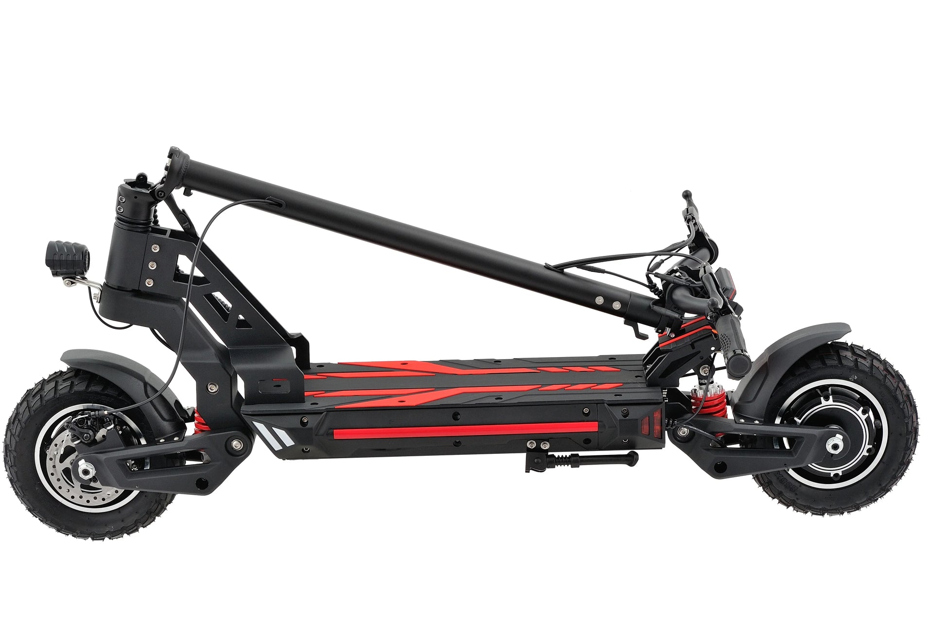 HKM-293907 10 Inch Dual Motor Electric Scooter with 30-50 Km/h Speed and 30-40 KM Range, Foldable Design, Available in Red and Blue