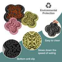 HKM-2940093 Silicone Non-Slip Pet Licking Pad for Dogs and Cats - Slow Feeding Bowl Mat, 19cm x 21cm