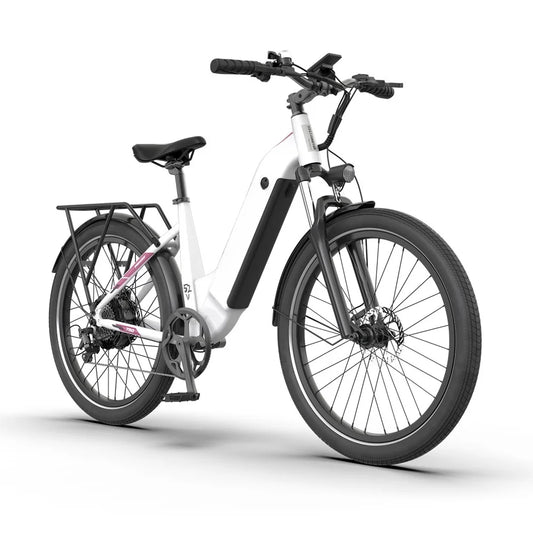 HKM-294035 52V 15Ah Electric City Bicycle with 750W Motor, 7-Speed Gears, 26-Inch Wheels, and Disc Brakes