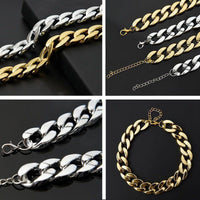 HKM-2940605 Cat Collar with Golden Chain Ornament and Glasses Accessory