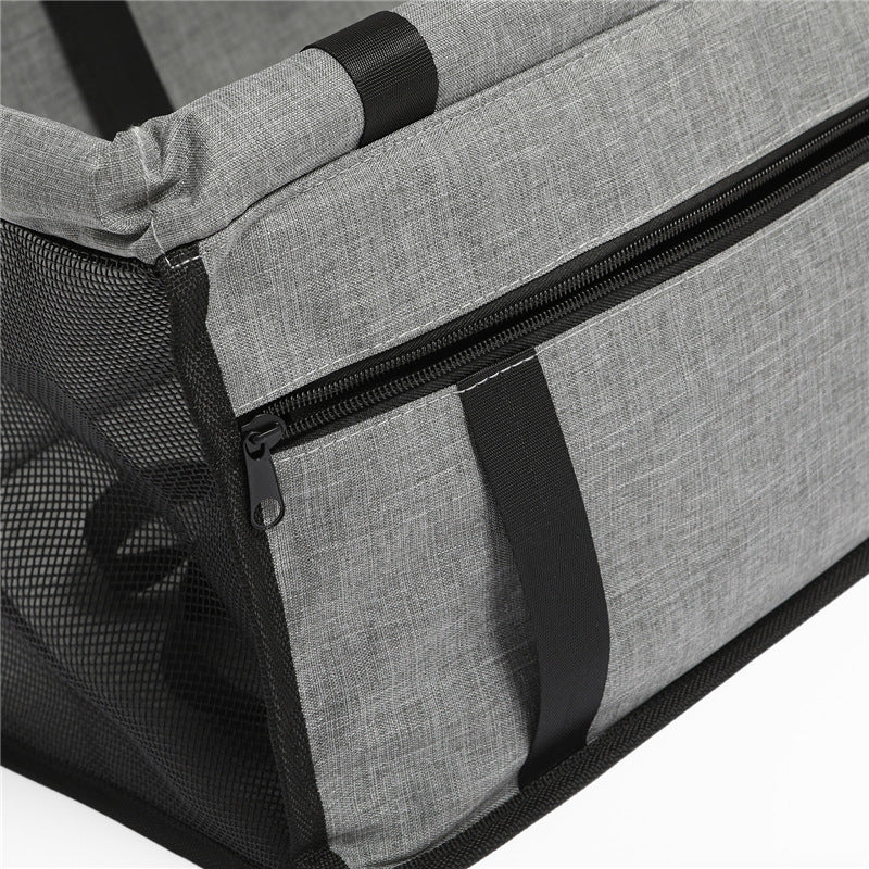 HKM-2940861 Grey Car Pet Luggage Bag with Safety Straps for Comfortable Travel and Protection from Bumps