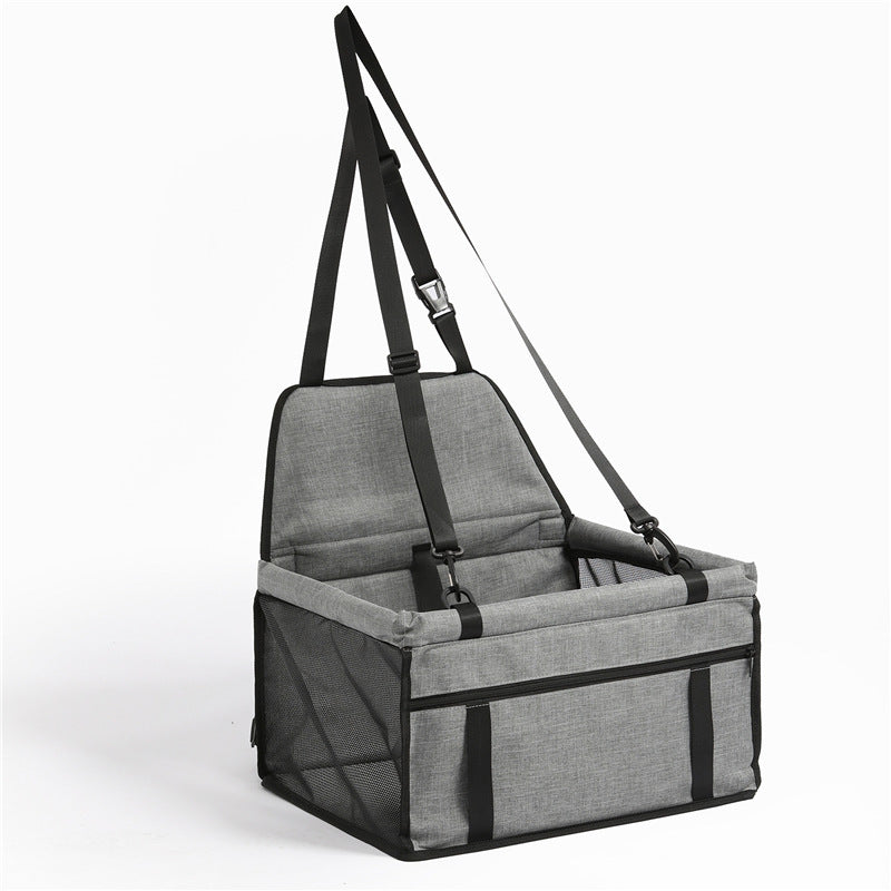 HKM-2940861 Grey Car Pet Luggage Bag with Safety Straps for Comfortable Travel and Protection from Bumps