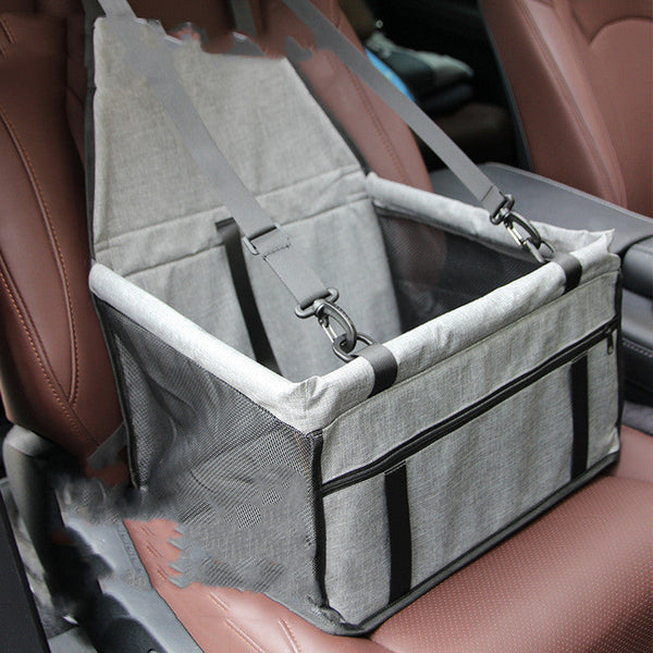 HKM-2940861 Grey Car Pet Luggage Bag with Safety Straps for Comfortable Travel and Protection from Bumps