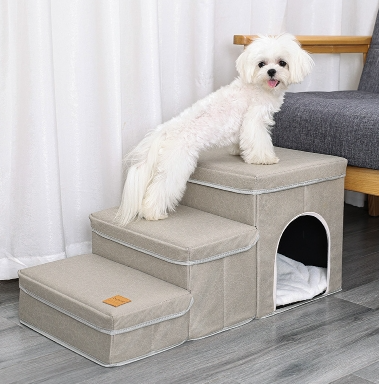 HKM-2941885 Multifunctional Pet Staircase for Cats and Dogs in Various Plush Colors