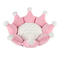 HKM-2942653 Cozy Autumn and Winter Crown Sleeping Nest - Super Soft Fluff Seat Cushion in Pink, Gray, and Khaki