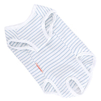 HKM-2942781 Casual Blue and White Cotton Pet Care Suit for All Sizes
