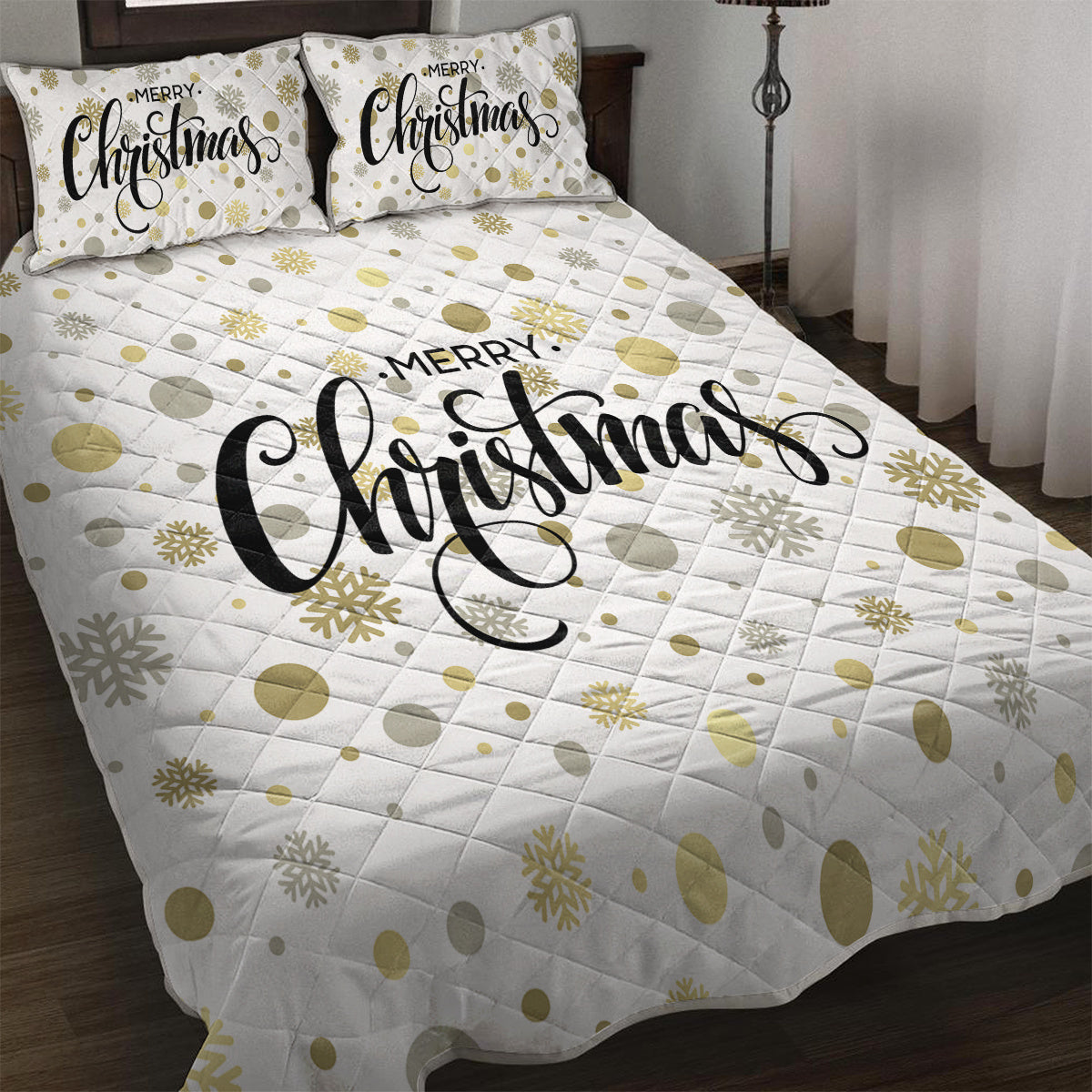 HKM-294547 Christmas Limited Edition 3-Piece Soft Microfiber Bedding Set with Quilt and Pillowcases in Multiple Sizes