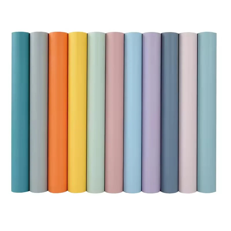 HKM-294739 Modern Striped PVC Waterproof Wallpaper Roll for Bedroom and Hotel Use