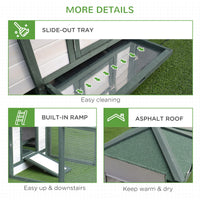 HKM-2948029 77" Weatherproof Wooden Chicken Coop with Enclosed Run and Nesting Box