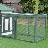 HKM-2948029 77" Weatherproof Wooden Chicken Coop with Enclosed Run and Nesting Box