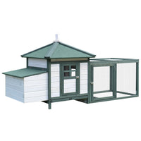 HKM-2948029 77" Weatherproof Wooden Chicken Coop with Enclosed Run and Nesting Box