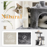 HKM-2948413 Spacious Cat Tree with Double Condos and Cozy Perch for Tall Cats