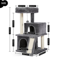 HKM-2948413 Spacious Cat Tree with Double Condos and Cozy Perch for Tall Cats