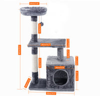 HKM-2948413 Spacious Cat Tree with Double Condos and Cozy Perch for Tall Cats