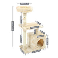 HKM-2948413 Spacious Cat Tree with Double Condos and Cozy Perch for Tall Cats