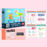 HKM-294995 Children's Educational Drawing Tablet and Math Game Book Set with Erasable Pen for Learning Shapes and Control Skills
