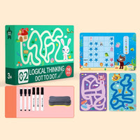 HKM-294995 Children's Educational Drawing Tablet and Math Game Book Set with Erasable Pen for Learning Shapes and Control Skills