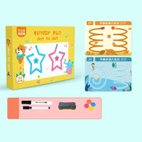HKM-294995 Children's Educational Drawing Tablet and Math Game Book Set with Erasable Pen for Learning Shapes and Control Skills