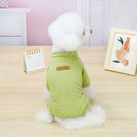 HKM-2950973 Striped Cotton Pajamas for Small Dogs and Cats - Soft Casual Homewear in Blue, Pink, Yellow