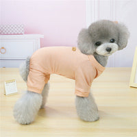 HKM-2950973 Striped Cotton Pajamas for Small Dogs and Cats - Soft Casual Homewear in Blue, Pink, Yellow