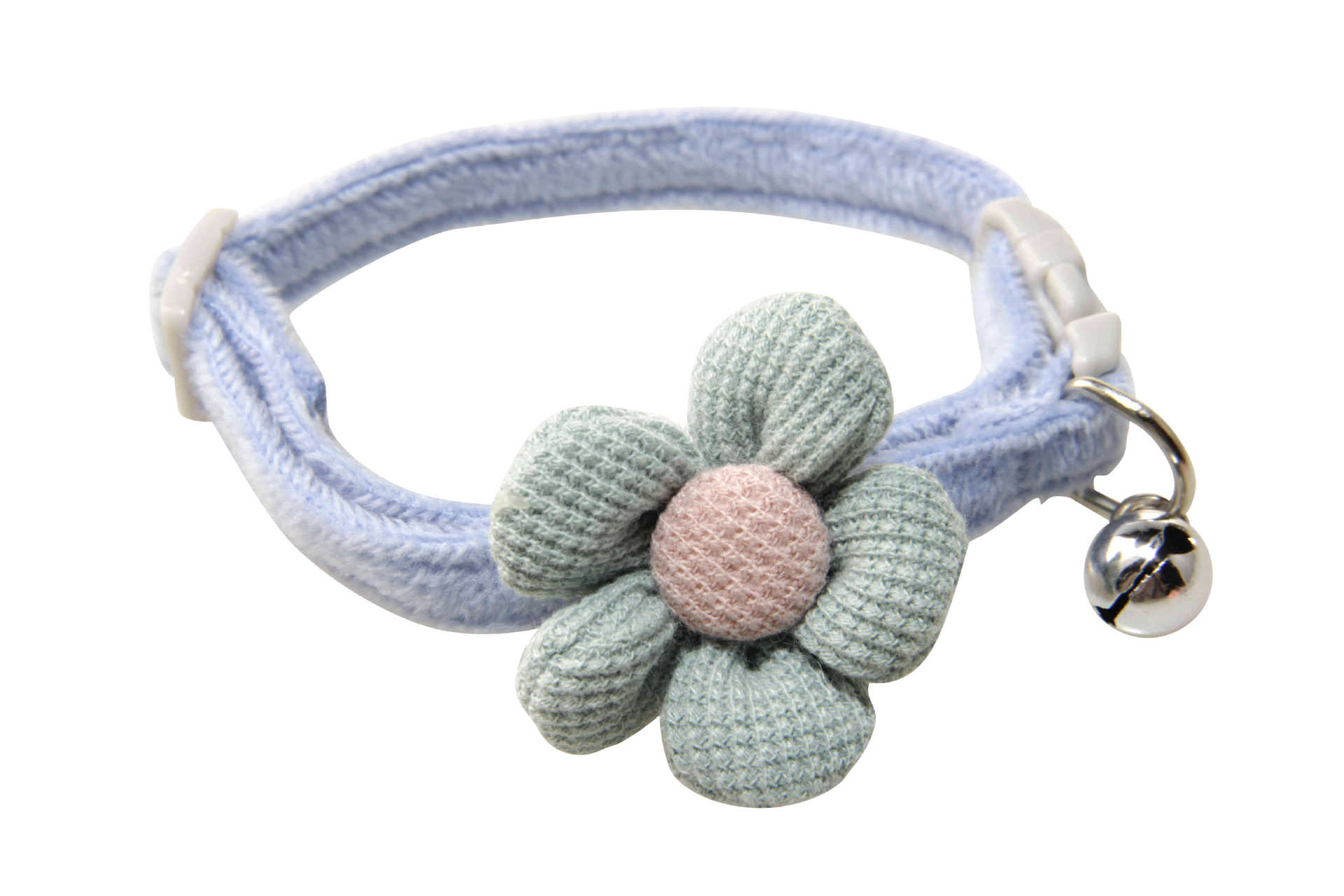 HKM-2951613 Floral Small Dog Collar with Bell - Adjustable and Comfortable for Girls