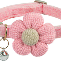 HKM-2951613 Floral Small Dog Collar with Bell - Adjustable and Comfortable for Girls