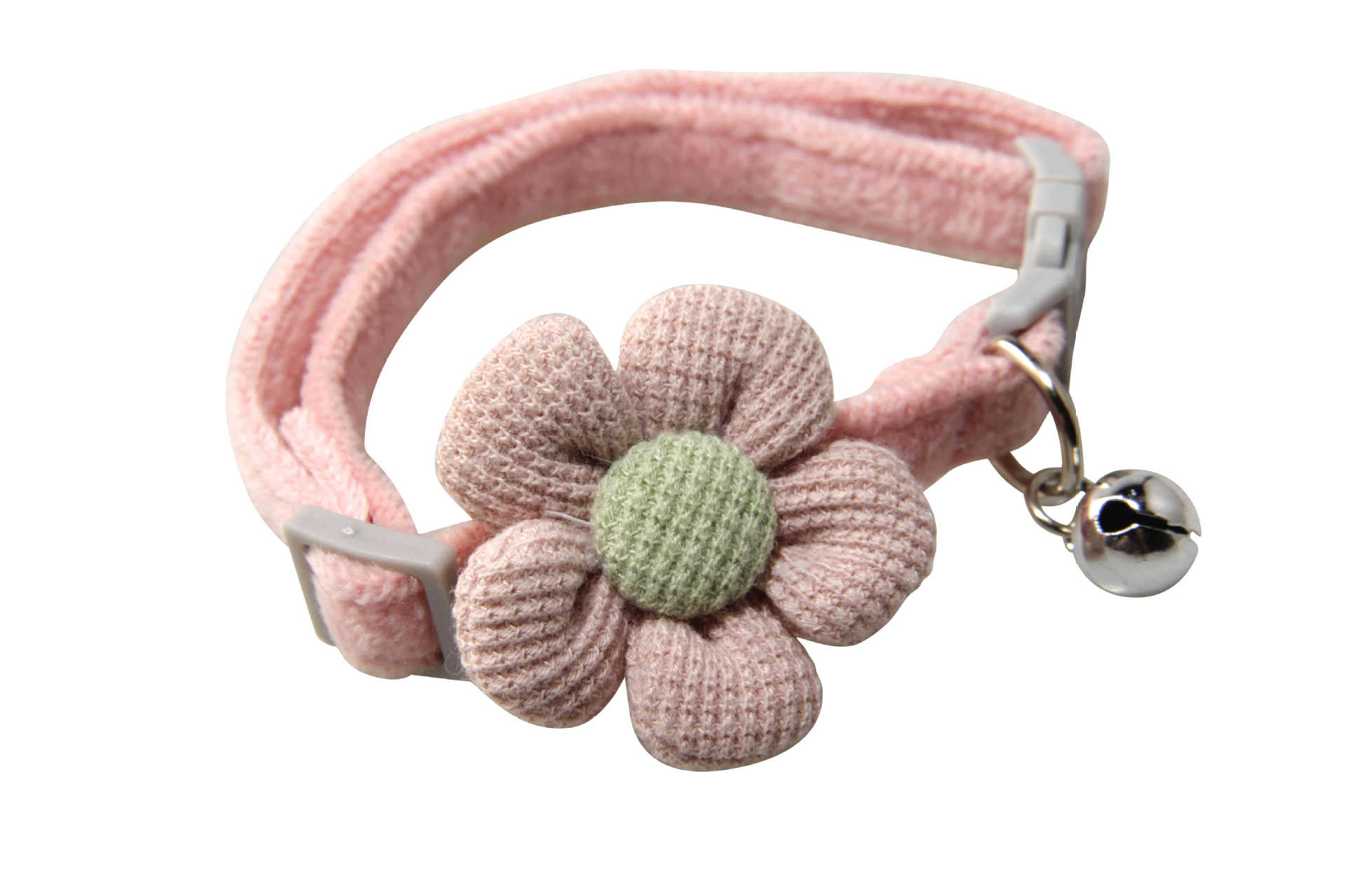 HKM-2951613 Floral Small Dog Collar with Bell - Adjustable and Comfortable for Girls
