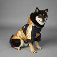 HKM-2951741 Large Dog Raincoat Shell Jacket - Windproof and Rainproof in Gold, Available in Multiple Sizes (S-5XL)