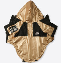 HKM-2951741 Large Dog Raincoat Shell Jacket - Windproof and Rainproof in Gold, Available in Multiple Sizes (S-5XL)