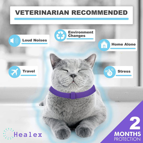 HKM-2952125 Calming Cat Collar for Anxiety Relief - Adjustable Hypoallergenic Comfort Collar
