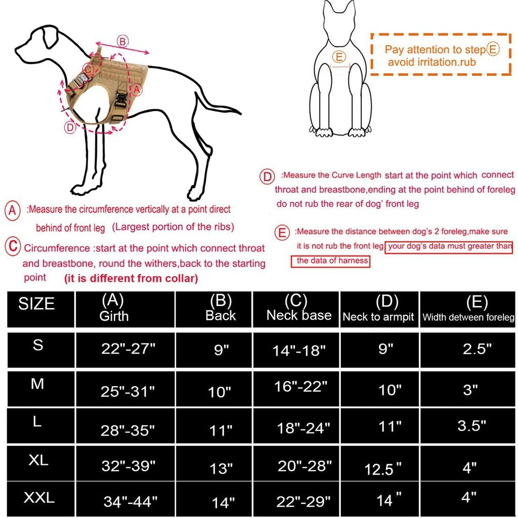 HKM-2953405 Durable Nylon Water-Repellent Tactical Chest Strap for German Shepherds - Explosion-Proof Design