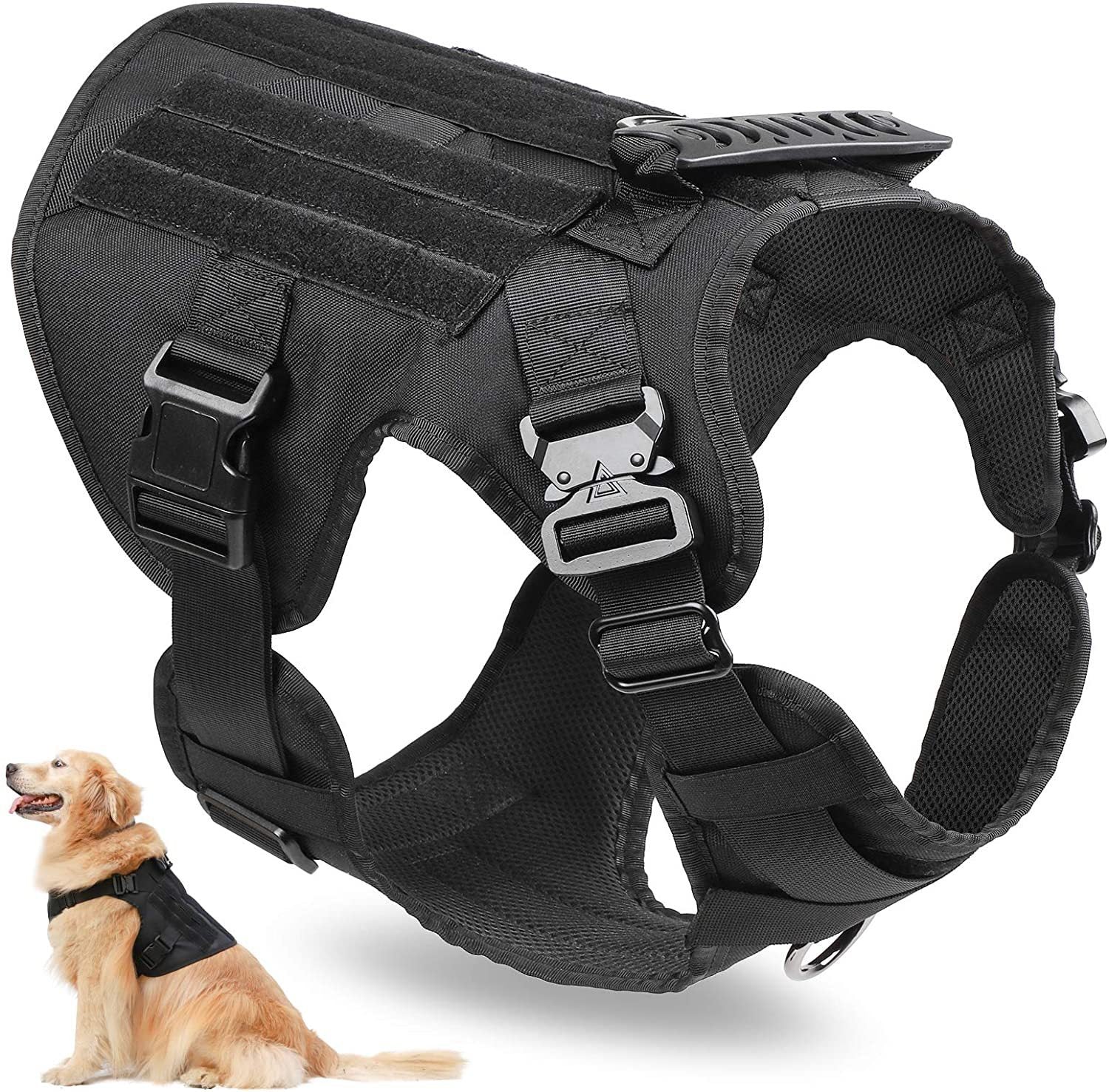 HKM-2953405 Durable Nylon Water-Repellent Tactical Chest Strap for German Shepherds - Explosion-Proof Design