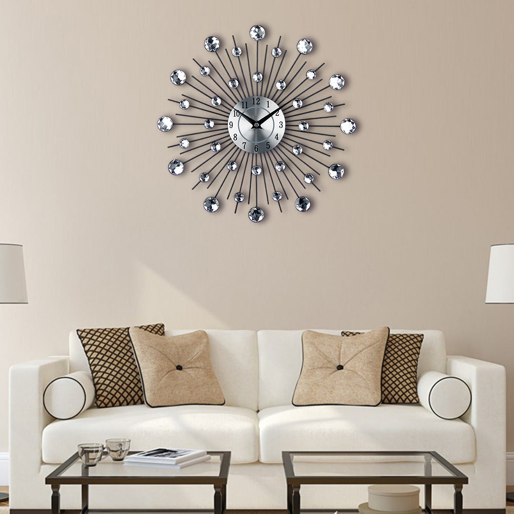 HKM-295379 Silent Round Wall Clock for Living Room - Modern Decorative Electronic Timepiece