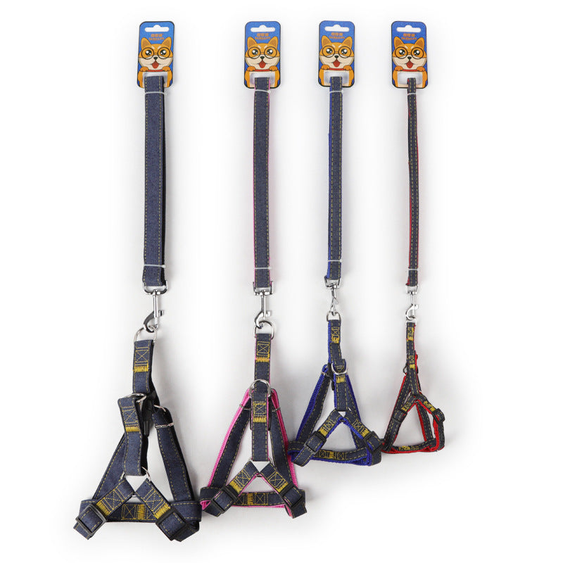 HKM-2953917 Durable Denim Sling Leash with Wear-Resistant Traction - Available in Multiple Colors