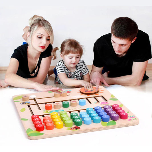 HKM-295443 Hand-Moved Colorful Digital Computing Board - Montessori Math Game for Kids Ages 3+ - Educational Learning Toy