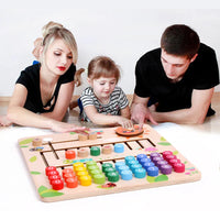 HKM-295443 Hand-Moved Colorful Digital Computing Board - Montessori Math Game for Kids Ages 3+ - Educational Learning Toy