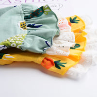 HKM-2954685 Lightweight Cotton Dog Skirt and Shirt - Pineapple Designs in Yellow and Green, Multiple Sizes Available