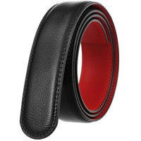 HKM-295571 Genuine Cowhide Leather Men's Automatic Buckle Ratchet Belt Strap 3.5cm