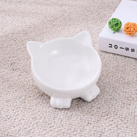 HKM-2956093 Ceramic Anti-Tip Slanted Cat Bowl in Pink, Blue, and Green Options