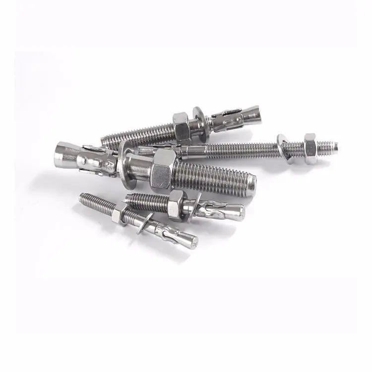 HKM-295891 316 Stainless Steel Wedge Anchor Bolts for Concrete - M6, M8, M10 with Hex Washer Nut, Galvanized Finish