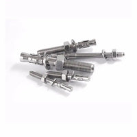 HKM-295891 316 Stainless Steel Wedge Anchor Bolts for Concrete - M6, M8, M10 with Hex Washer Nut, Galvanized Finish