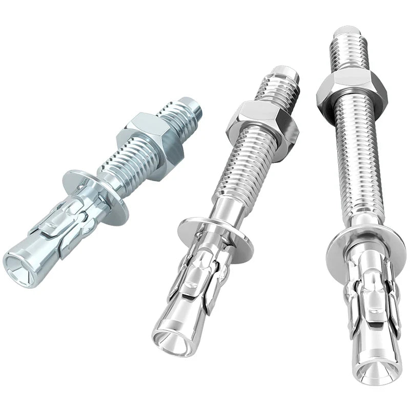 HKM-295891 316 Stainless Steel Wedge Anchor Bolts for Concrete - M6, M8, M10 with Hex Washer Nut, Galvanized Finish