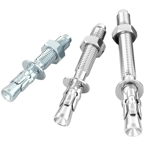 HKM-295891 316 Stainless Steel Wedge Anchor Bolts for Concrete - M6, M8, M10 with Hex Washer Nut, Galvanized Finish
