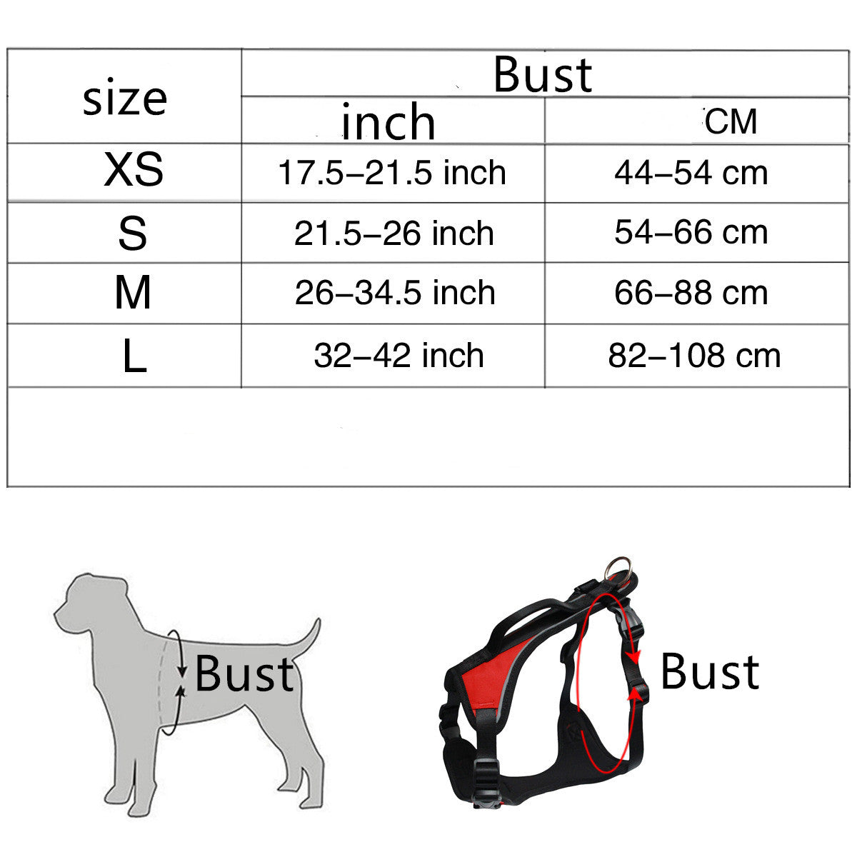 HKM-2959165 Reflective Thoracolumbar Chest Band for Medium and Large Dogs - Durable Nylon Design