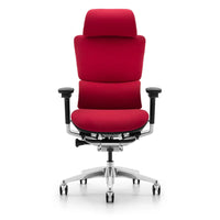 HKM-295955 Ergonomic High Back Swivel Office Chair in Red Fabric, Supports Up to 150kg